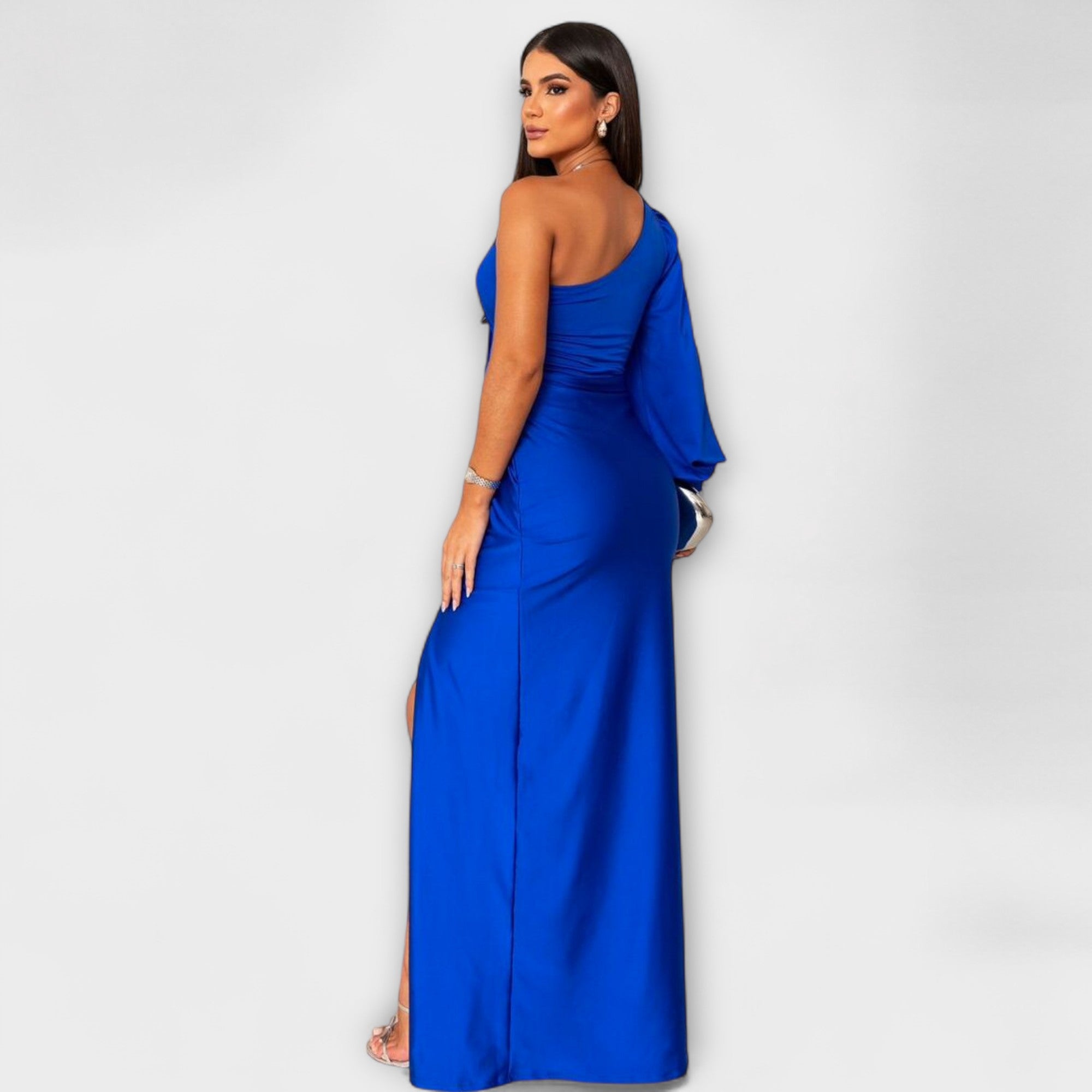 Women's Round Neck Flowing Midi Dress for Special Occasions