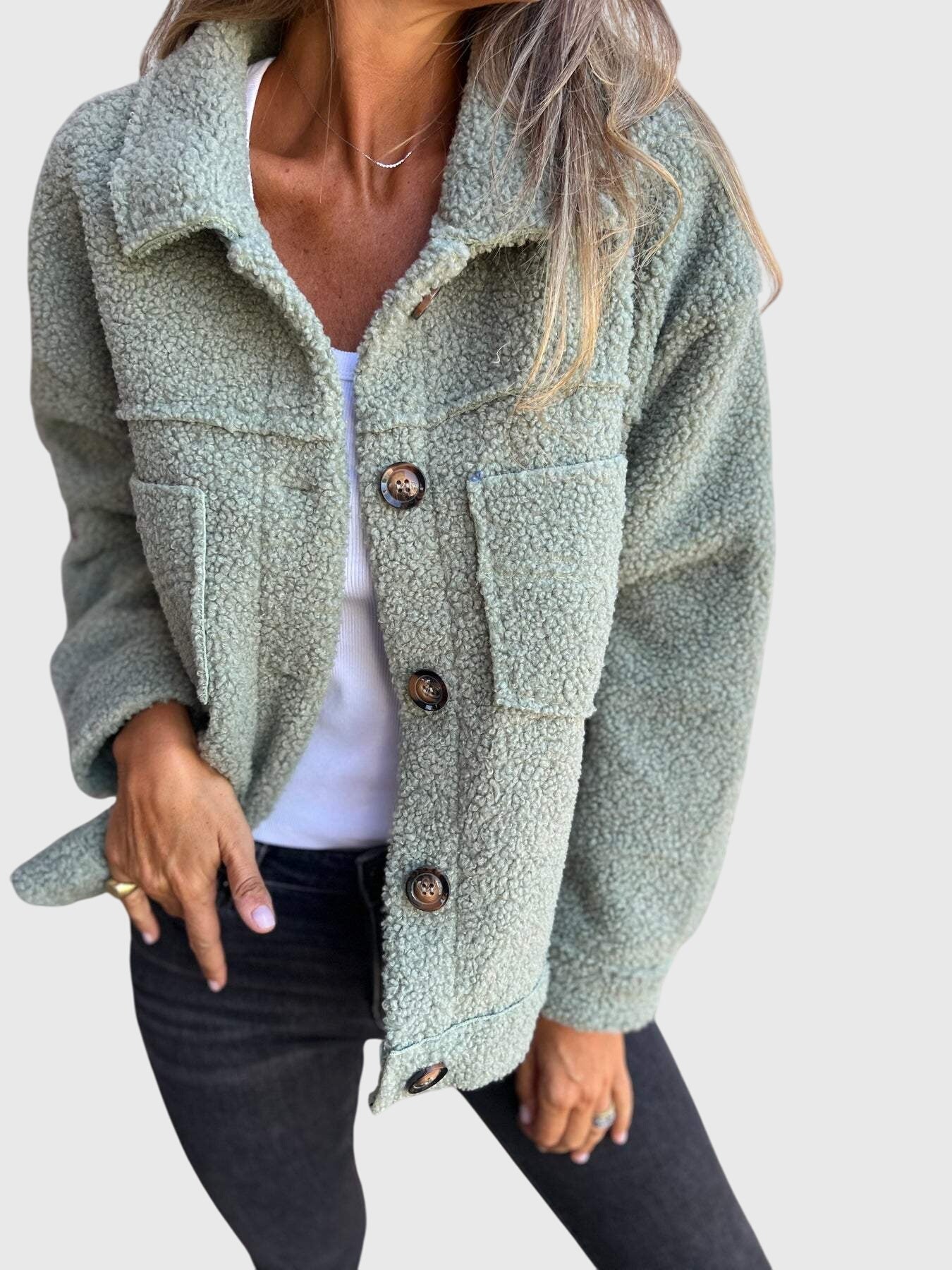 Women's Fall Button Front Jacket with Pockets