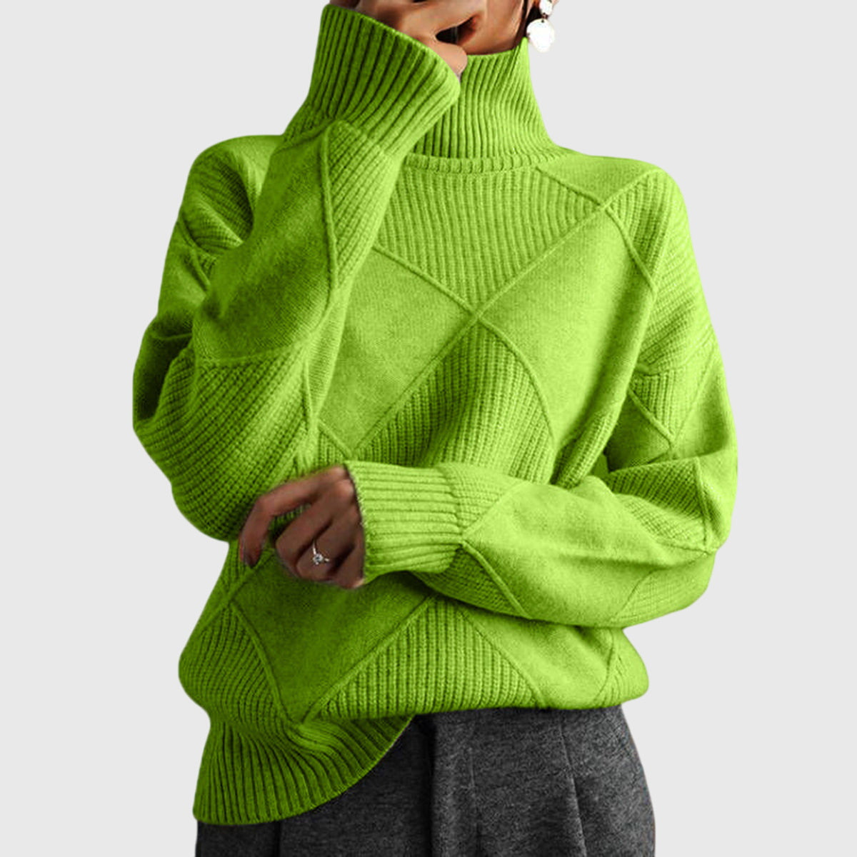Angela™ - Stylish Scarf and Cozy Turtleneck Sweater for Elegant Appearances