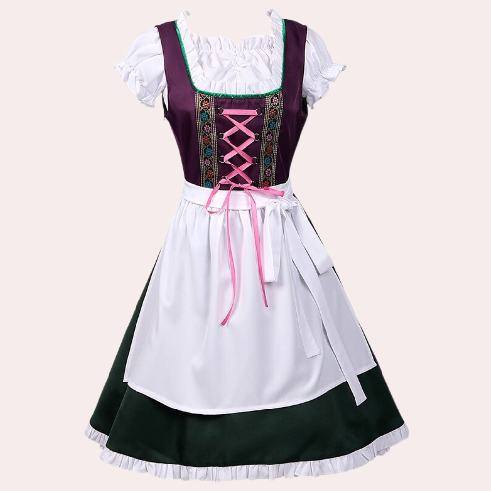 Stylish women's dirndl dress with seductive corset lacing and charming details for special occasions