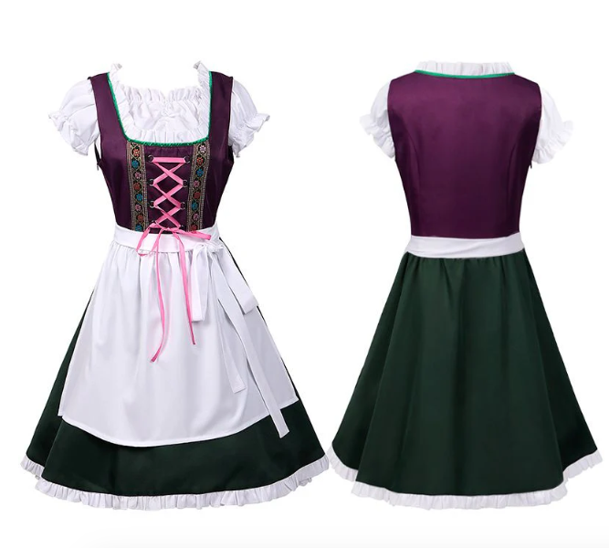 Stylish women's dirndl dress with seductive corset lacing and charming details for special occasions