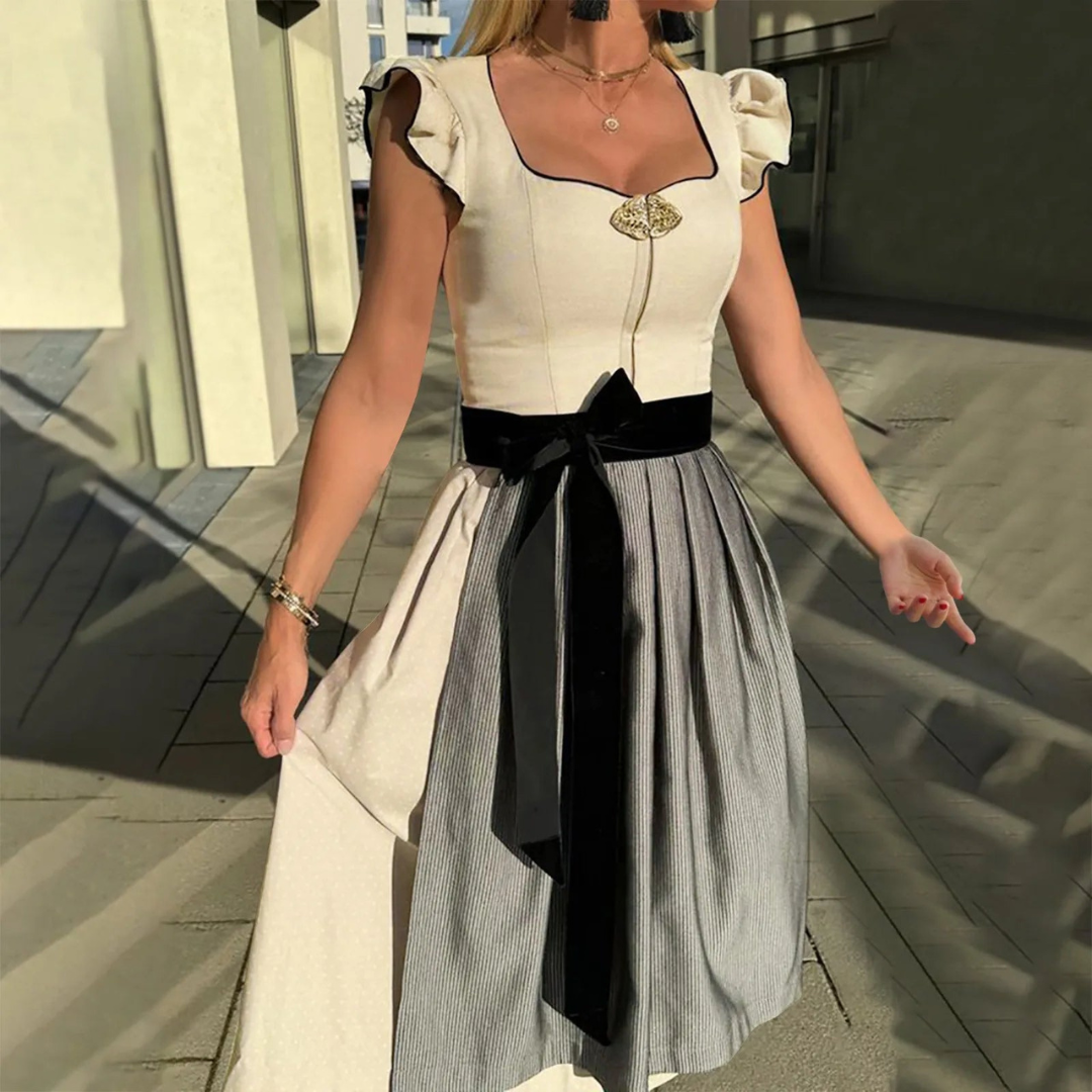 Stylish Women's Oktoberfest Dirndl with Trendy Apron, Flattering Corset, and Authentic Traditional Accents