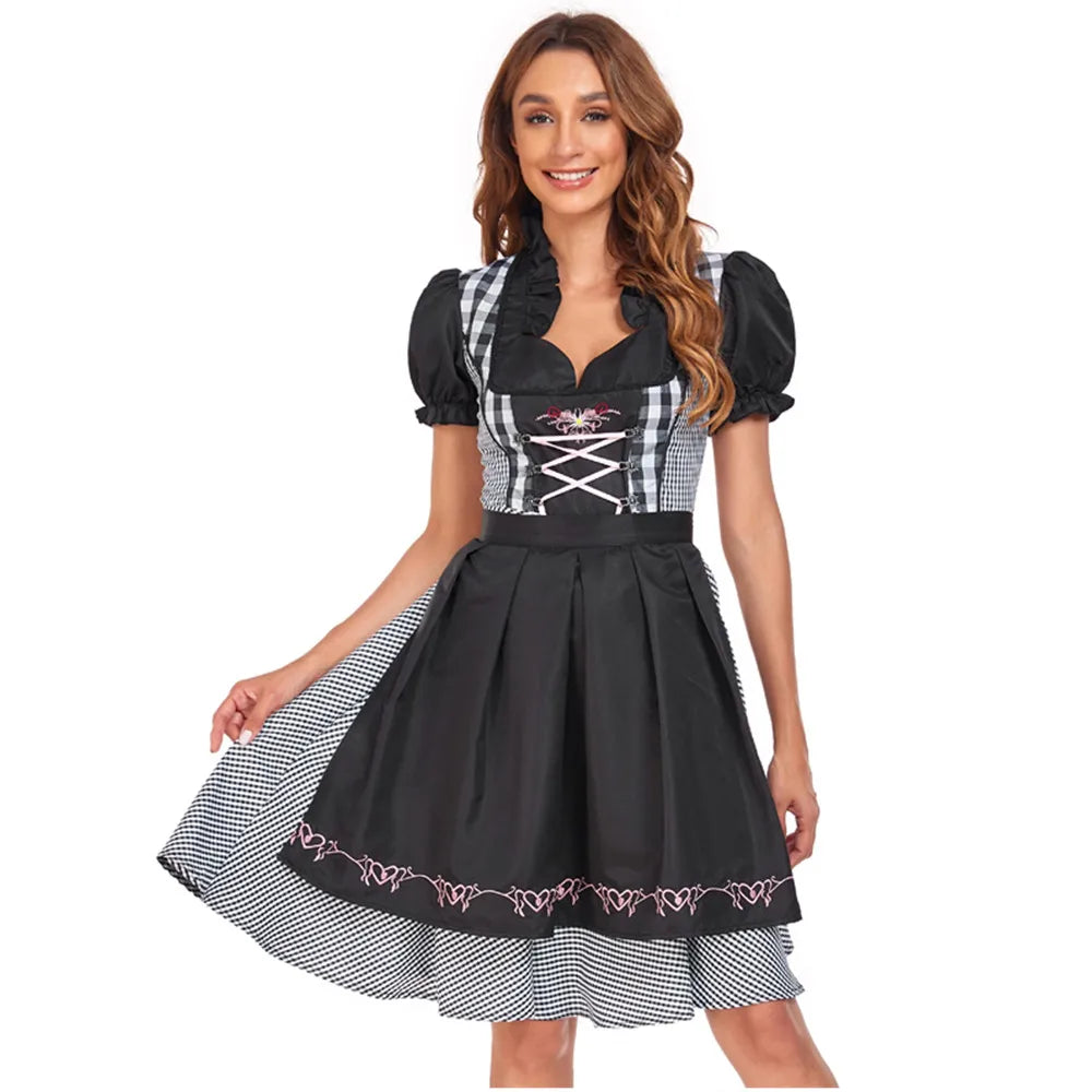 Fall in love with our elegant women's Oktoberfest dirndl with apron – traditional design and stylish decorations for your perfect appearance