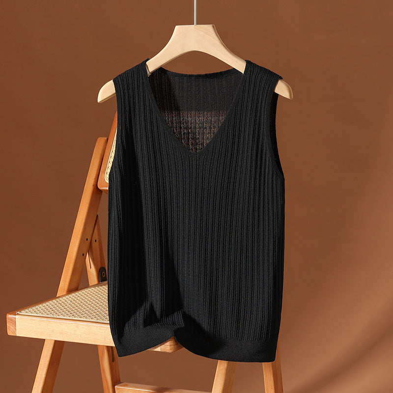 Women Sleeveless Top Silk Blend Lightweight Flowy Drape