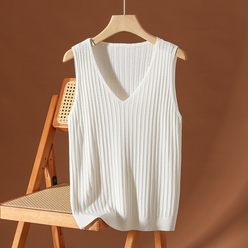 Women Sleeveless Top Silk Blend Lightweight Flowy Drape