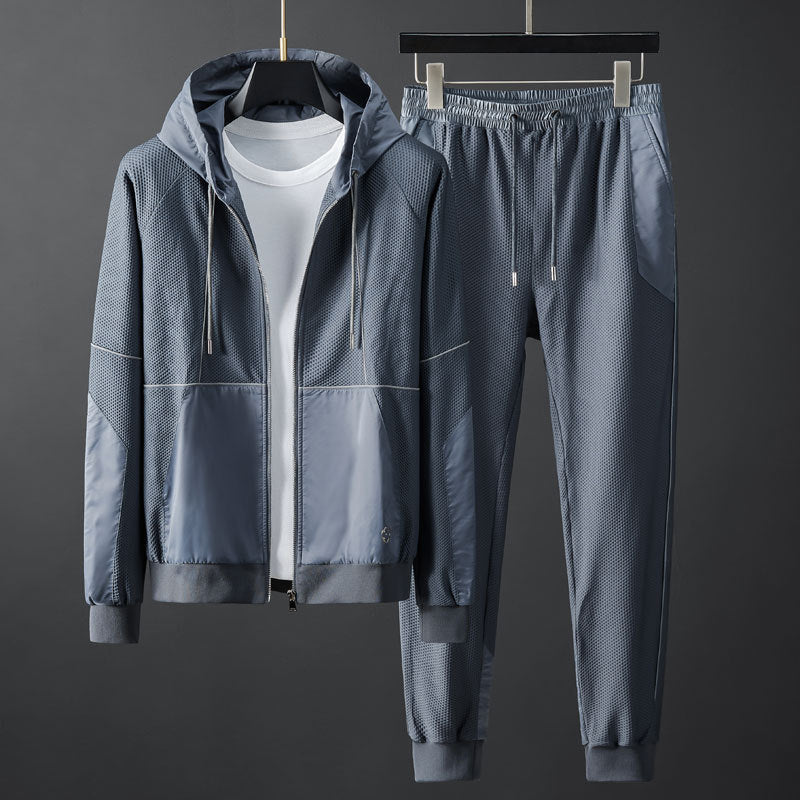 Men's Performance Tracksuit with Moisture-Wicking Mesh and Full-Zip Jacket