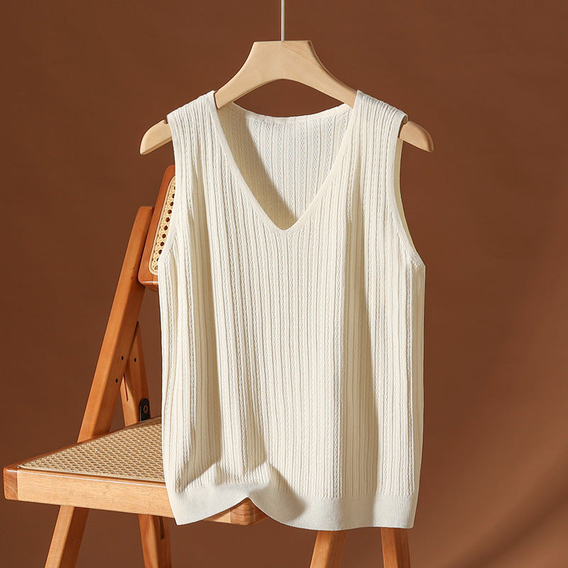 Women Sleeveless Top Silk Blend Lightweight Flowy Drape