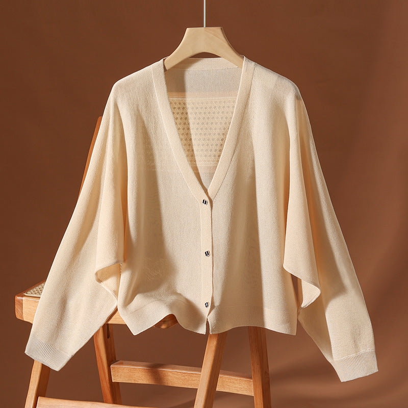 Women's Silk Blend Button-Up Shirt with Flowy Draped Design