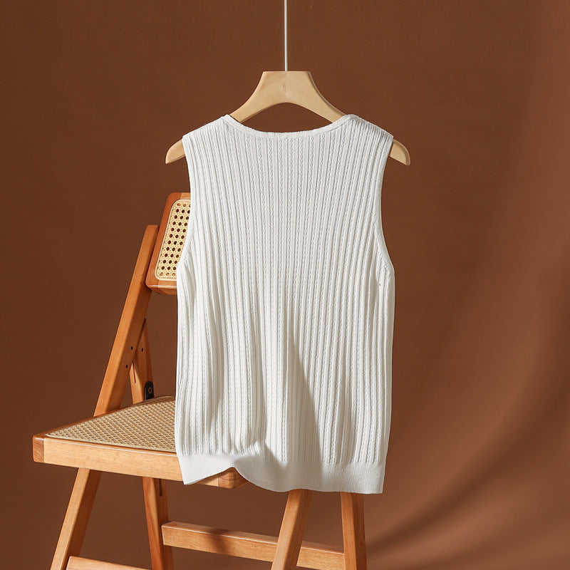 Women Sleeveless Top Silk Blend Lightweight Flowy Drape