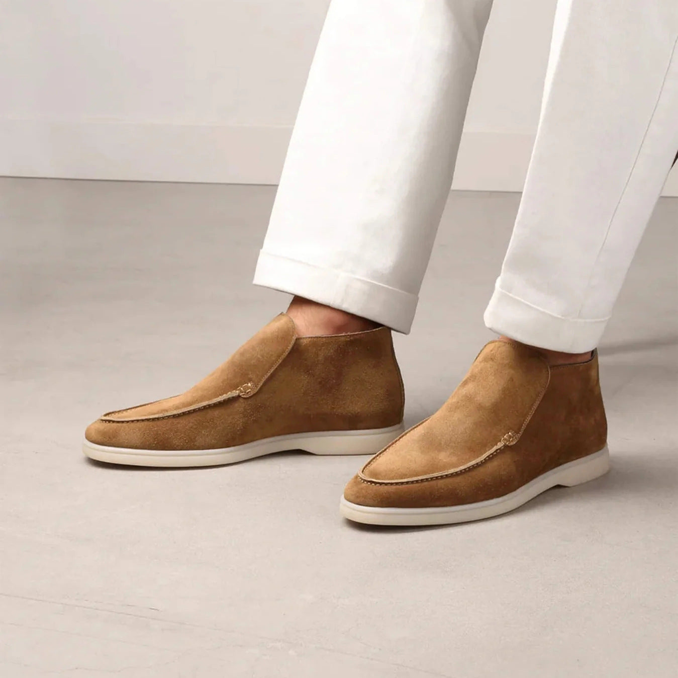 Men Suede Slip-On Loafers with Adaptive Cushioning
