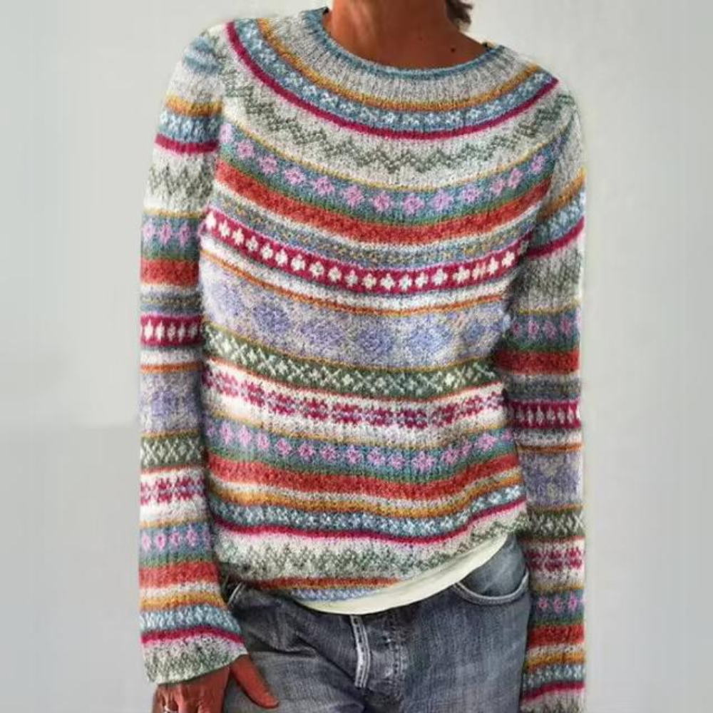 Women Winter Sweater Retro-Inspired Knit with Structured Fit