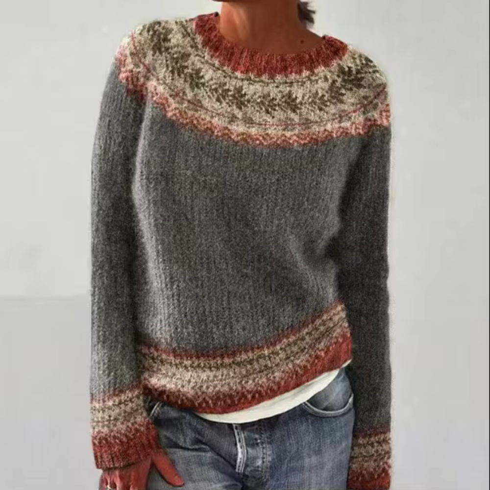 Women Winter Sweater Retro-Inspired Knit with Structured Fit