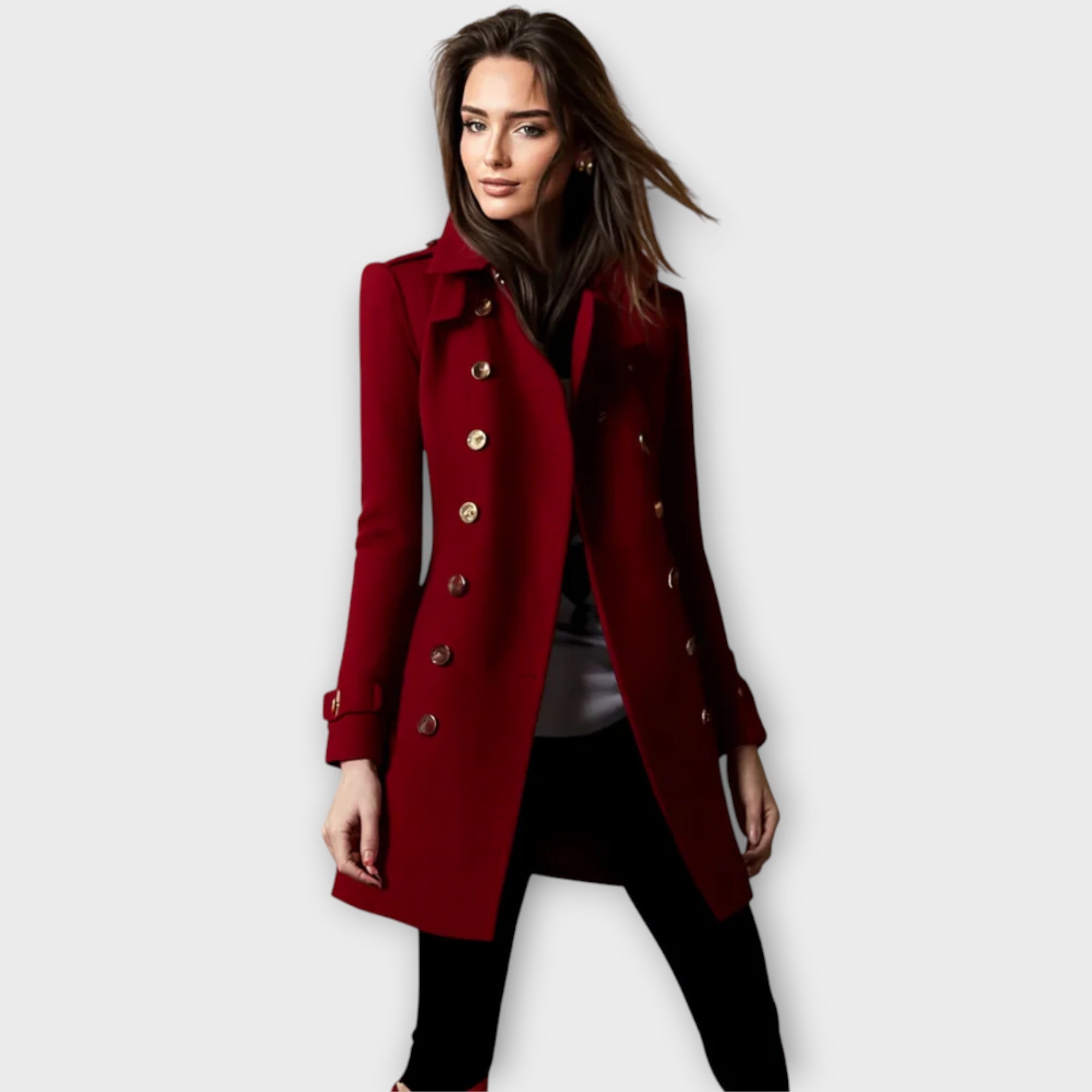 Linda™ | Stylish duffle coat with double button placket for an elegant look