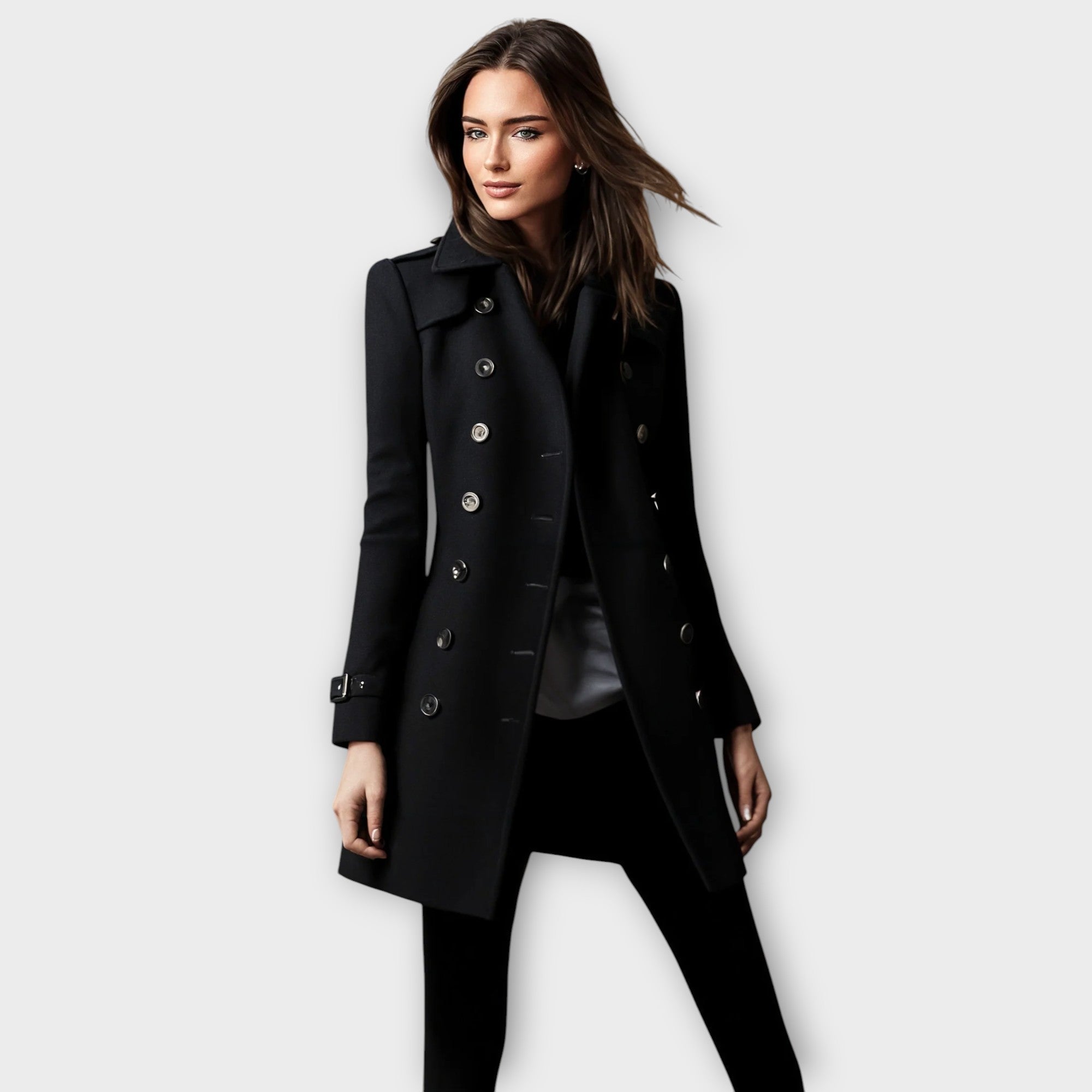 Linda™ | Stylish duffle coat with double button placket for an elegant look