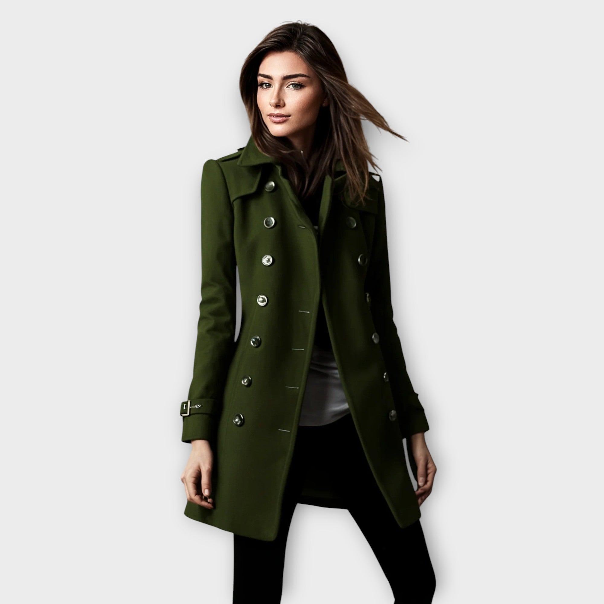 Linda™ | Stylish duffle coat with double button placket for an elegant look