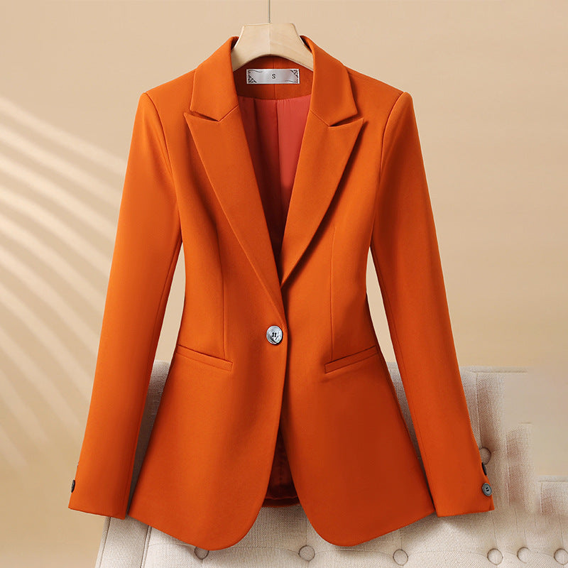 Women's Tailored Blazer with Notched Lapels and Statement Colors