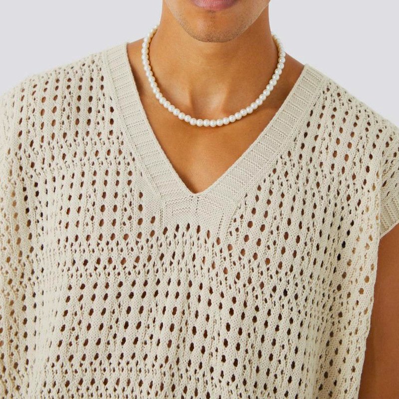 Men’s Knitted Shirt Open-Weave Breathable Relaxed Fit