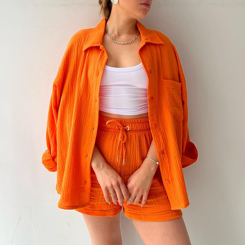 Women's Summer Shirt and Shorts Set in Vibrant Ultra-Soft Fabric