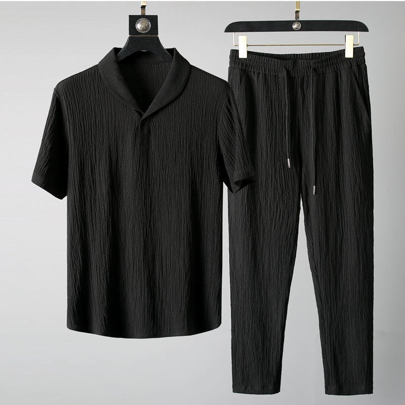 Men's Linen Shirt and Tapered Pants Set