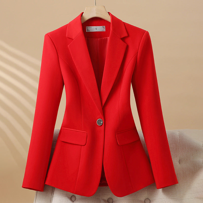 Women's Tailored Blazer with Notched Lapels and Statement Colors