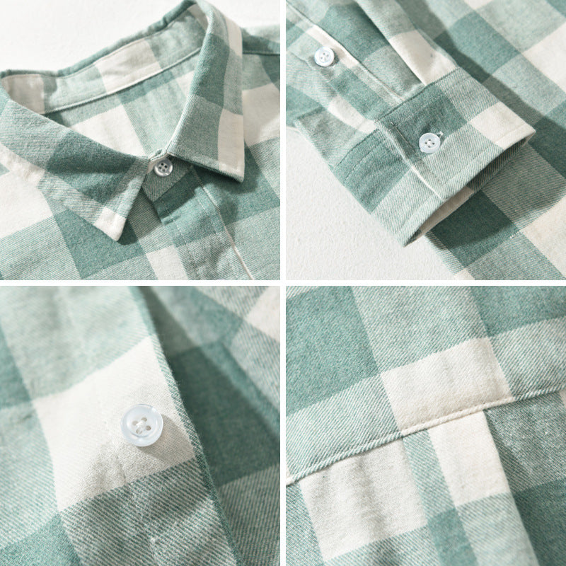 Men's Plaid Long Sleeve Shirt with Tailored Fit