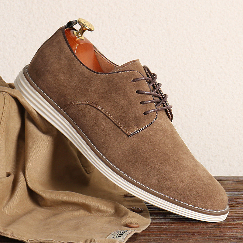 Men Suede Shoes Genuine Leather Tailored Fit Durable Stitching