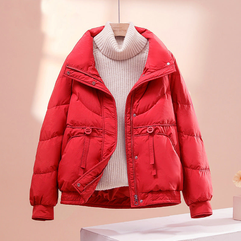 Women's Winter Puffer Jacket with Lightweight Insulation and Zip Front