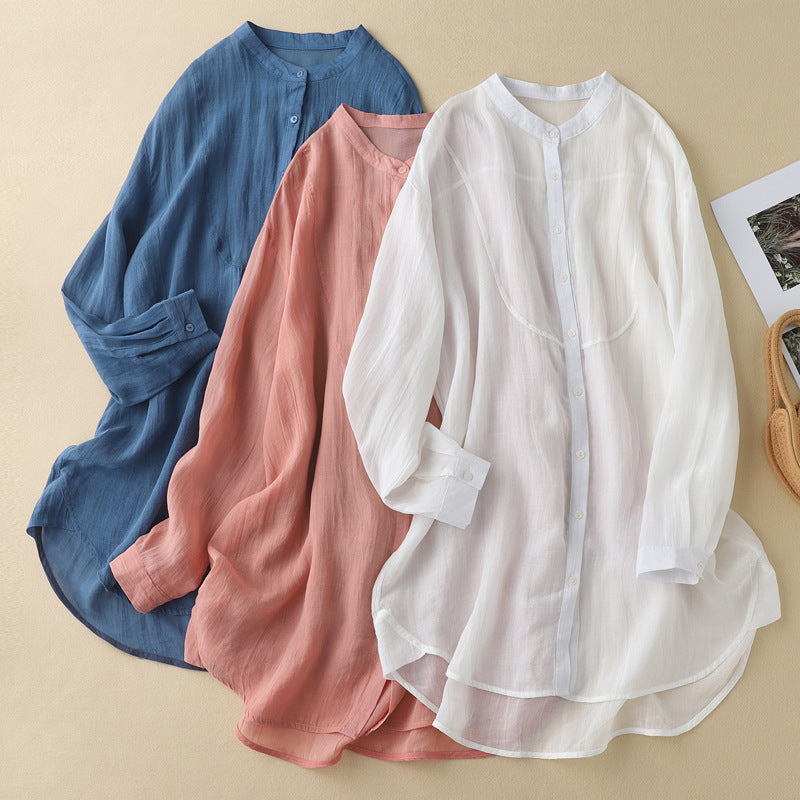 Women's Summer Linen Button-Front Dress