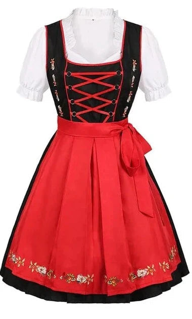 Elegant Women's Oktoberfest Dirndl Dress with Lovingly Embroidered Details, Adjustable Corset, Stylish Apron, and Matching Blouse – The Perfect Traditional Outfit for Your Festive Appearance