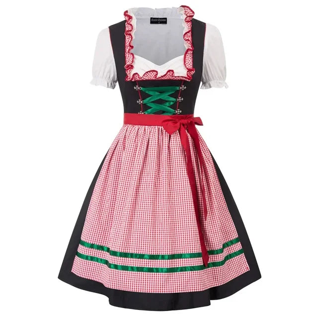 Elegant Women's Oktoberfest Dirndl Dress with Lovingly Embroidered Details, Adjustable Corset, Stylish Apron, and Matching Blouse – The Perfect Traditional Outfit for Your Festive Appearance