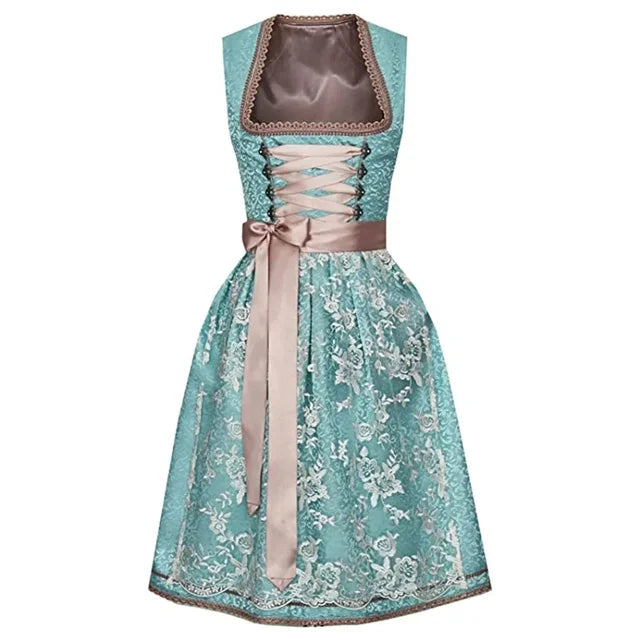 Elegant Women's Oktoberfest Dirndl Dress with Lovingly Embroidered Details, Adjustable Corset, Stylish Apron, and Matching Blouse – The Perfect Traditional Outfit for Your Festive Appearance