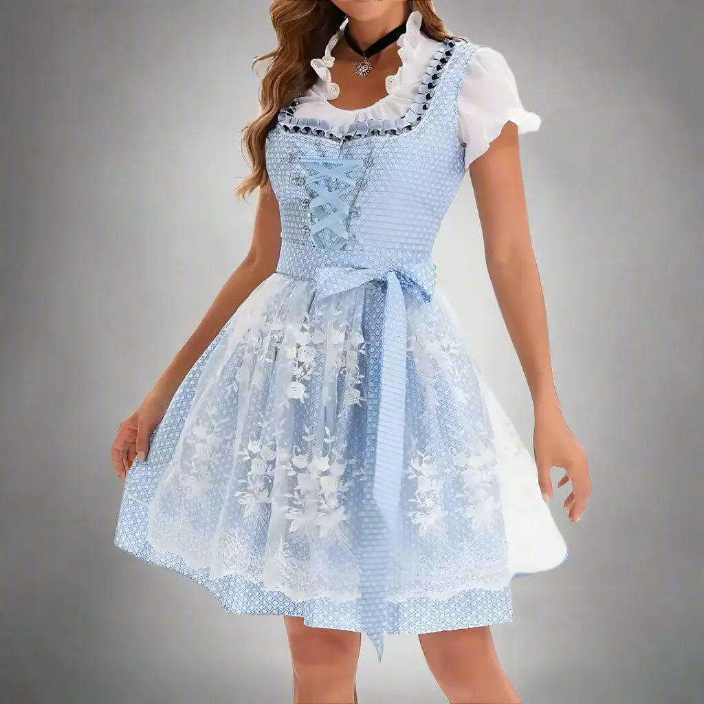 Enhance your look with our elegant classic dirndl dress decorated with charming embroidery details