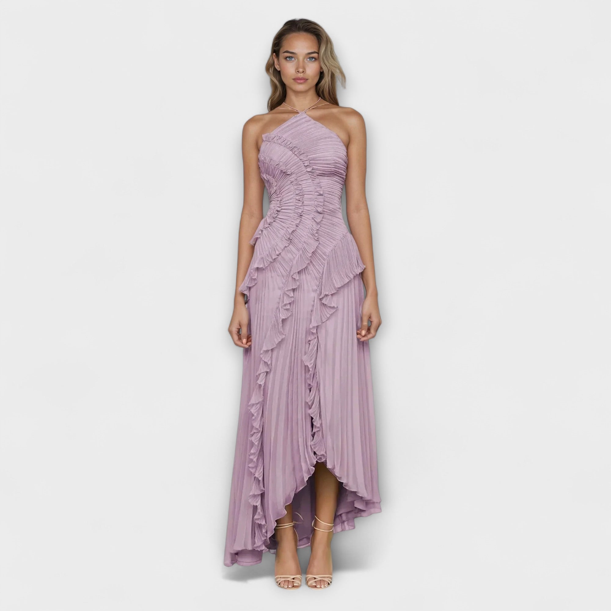 Women's Summer Sleeveless Long Dress with Flowing Hem & Figure-Flattering Fit