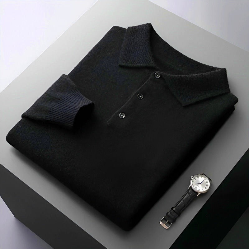 Men’s Long Sleeve Shirt With Exposed Seams And Triple-Button Closure