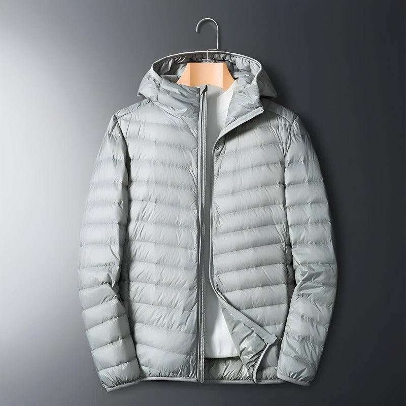 Men's Winter Quilted Puffer Jacket with Insulated Sleeves