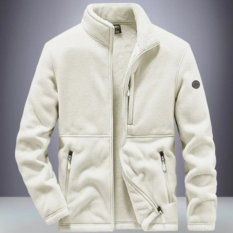Men's Winter Zip Jacket with Quilted Lining and Side Pockets