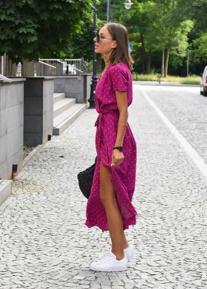 Liora™ | Airy Summer Dress with V-Neck and Flattering Fit