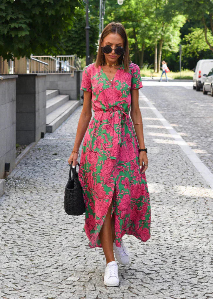 Liora™ | Airy Summer Dress with V-Neck and Flattering Fit