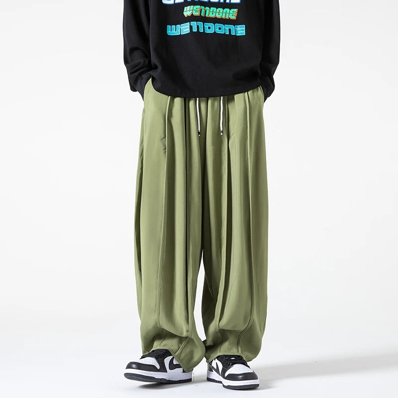 Men's Drawstring Waist Relaxed-Fit Parachute Pants