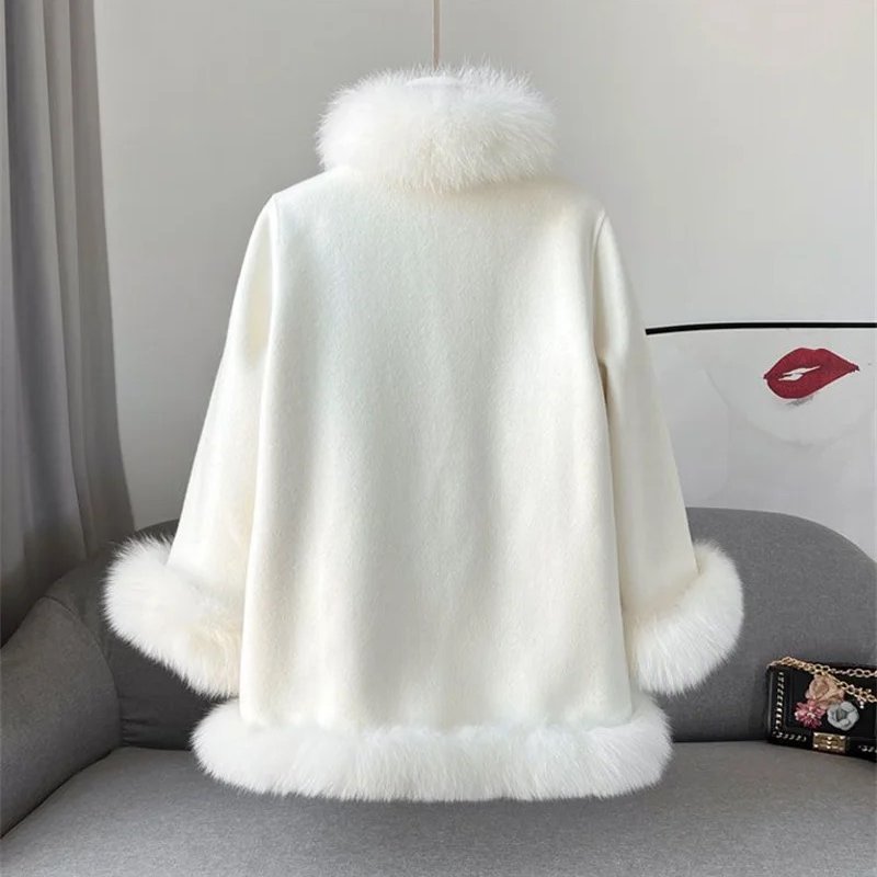 Women's Winter Coat with Italian Vegan Fur Lining and Cozy Cotton Blend