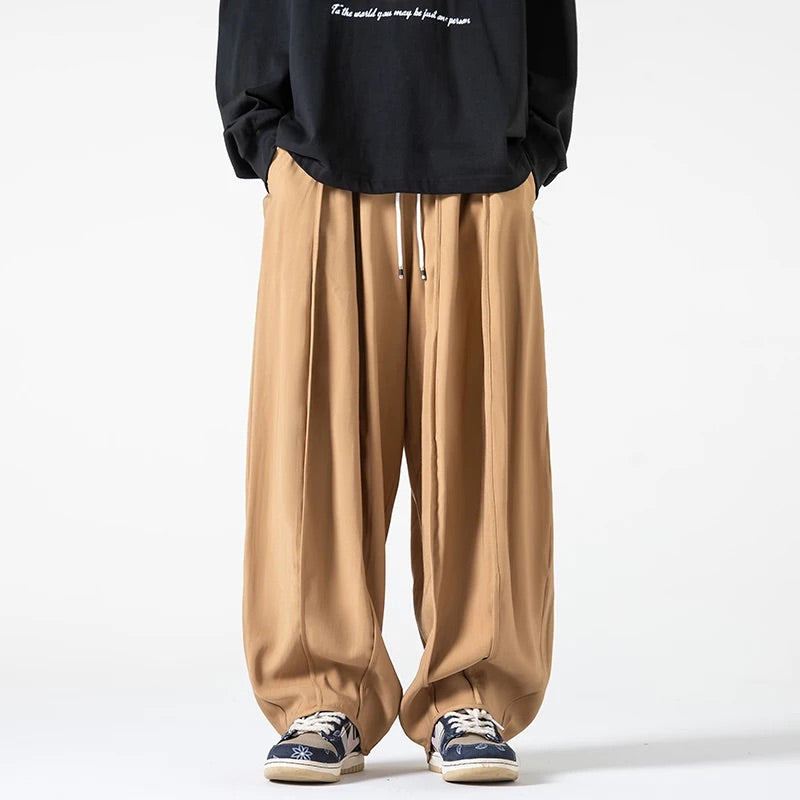 Men's Drawstring Waist Relaxed-Fit Parachute Pants