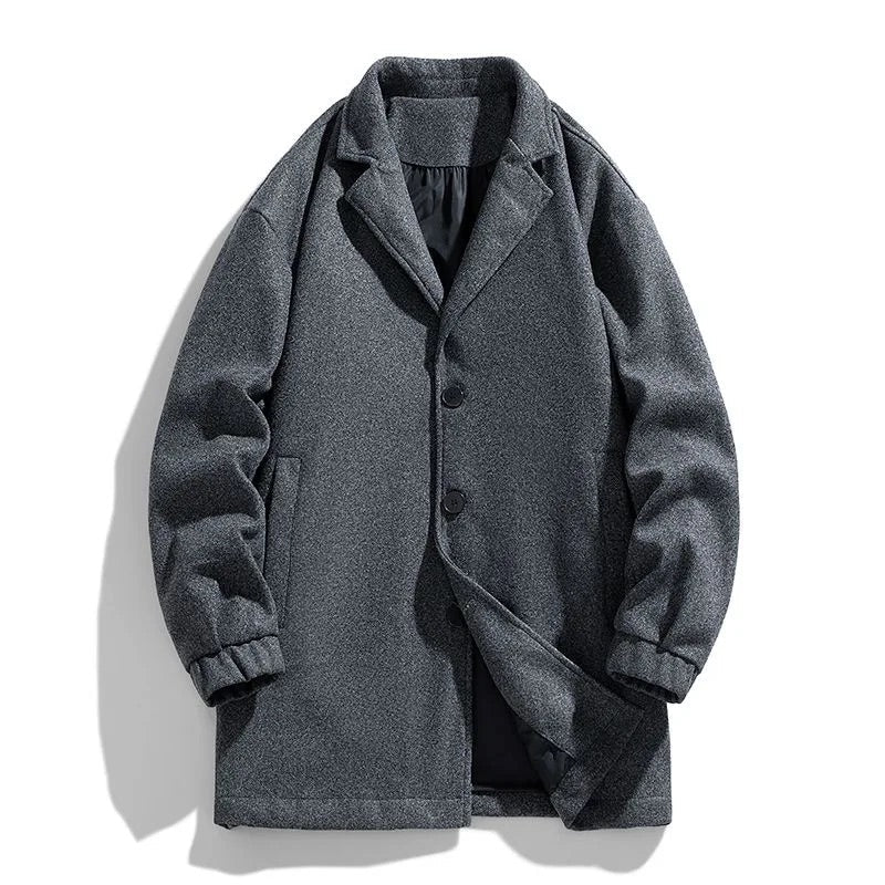 Women's Winter Trench Coat with Plush Lining and Oversized Buttons