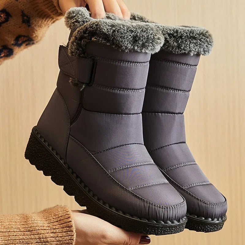 Women's Winter Fur Boots Waterproof Exterior Italian Arctic Fur Plush Cushioned Footbed