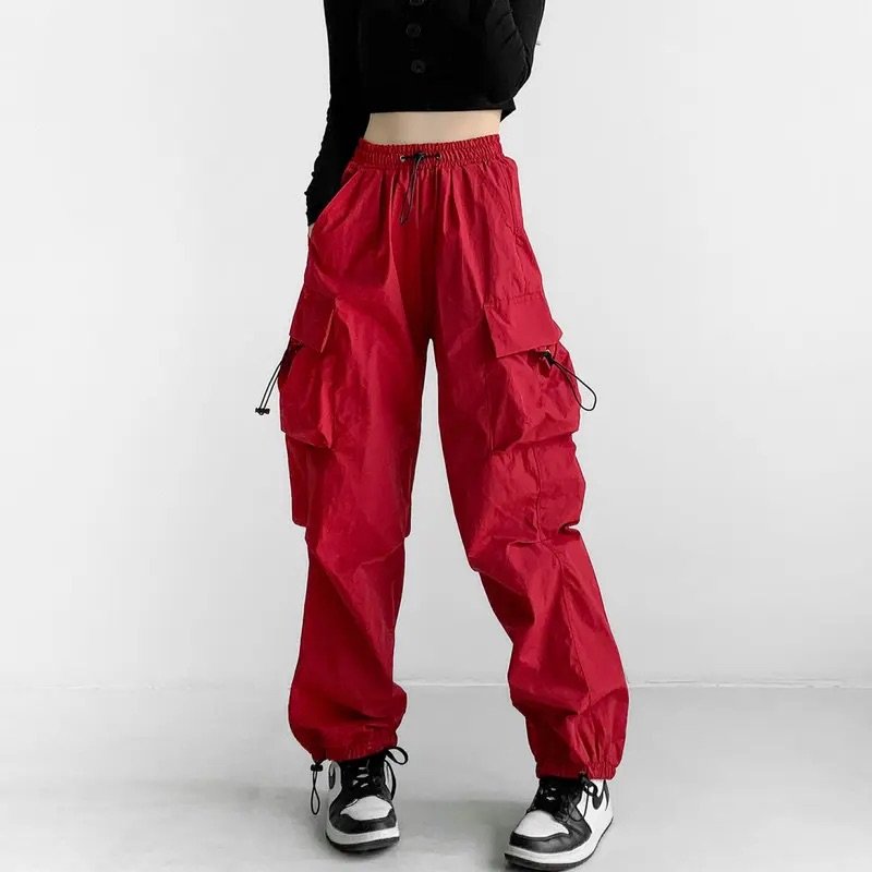 Women Cargo Joggers with Adjustable Waist and Ankle Cuffs