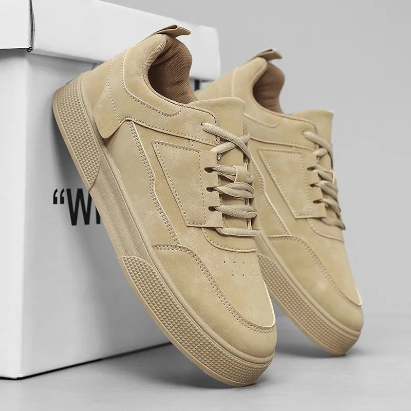 Men Suede Sneakers with Cushioned Insole and Breathable Design