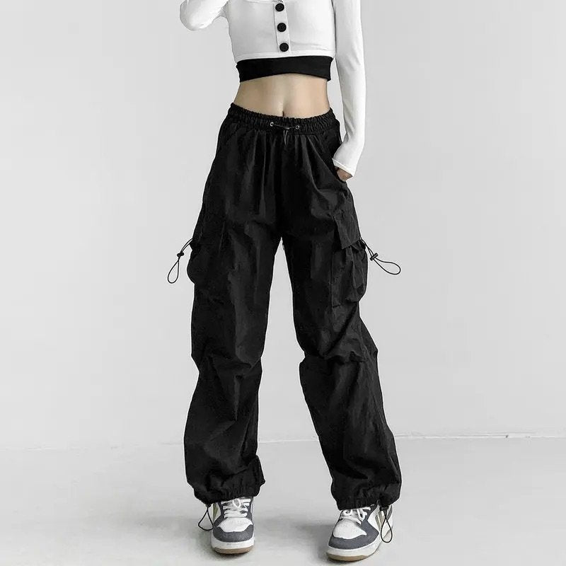 Women Cargo Joggers with Adjustable Waist and Ankle Cuffs
