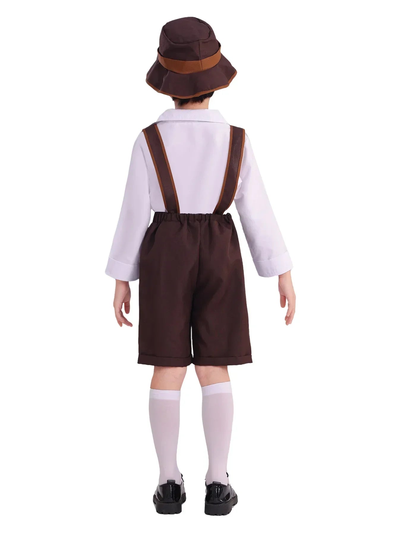 Authentic Boys' Bavarian Costume Set with Lederhosen, Hat, Shirt, and Socks – Ideal for an Unforgettable Oktoberfest Experience