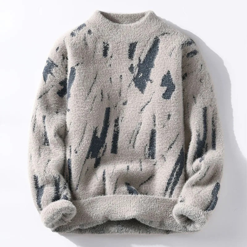 Men's Italian-Motif Cotton-Blend Crewneck Sweater