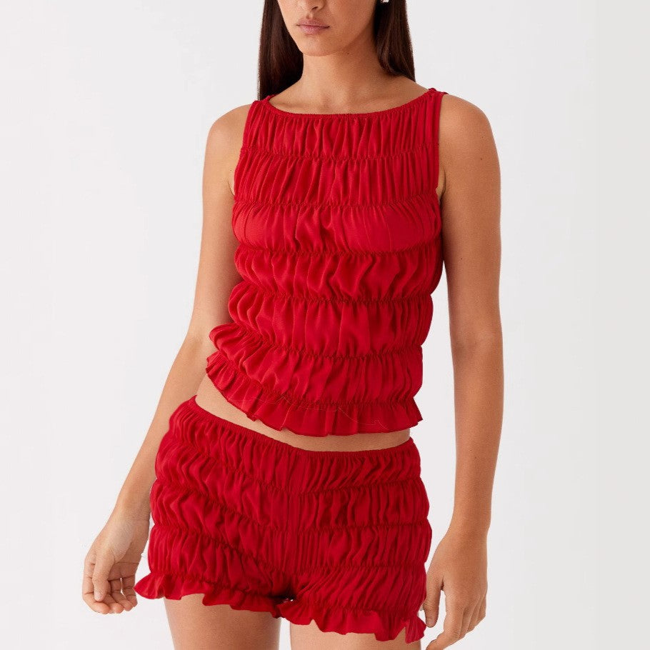 Women's Summer Two-Piece Set with Floral Design and Flowy Fit