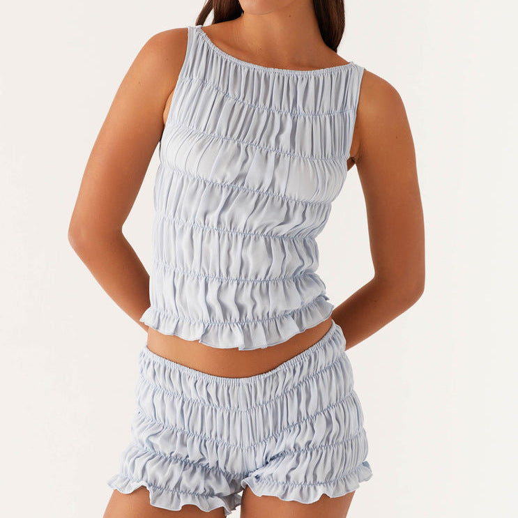 Women's Summer Two-Piece Set with Floral Design and Flowy Fit